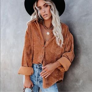 Vici Tan Corduroy Shacket